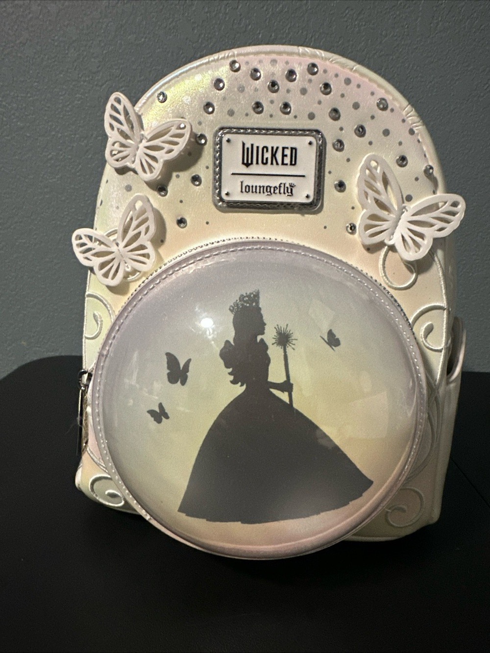 Loungefly Wicked: For Good Glinda Butterfly Bubble Mini Backpack NWT